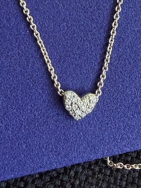Monica Vinader heart diamond chian necklace in Sterling Silver